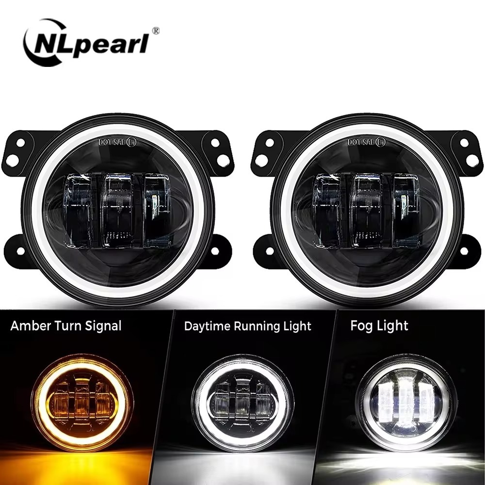 NLpearl 4Inch 3.5inch LED Fog Lights 60W Amber Yellow CREE Led Chips Offroad Driving Fog Lights Drl For Car Motorcycle