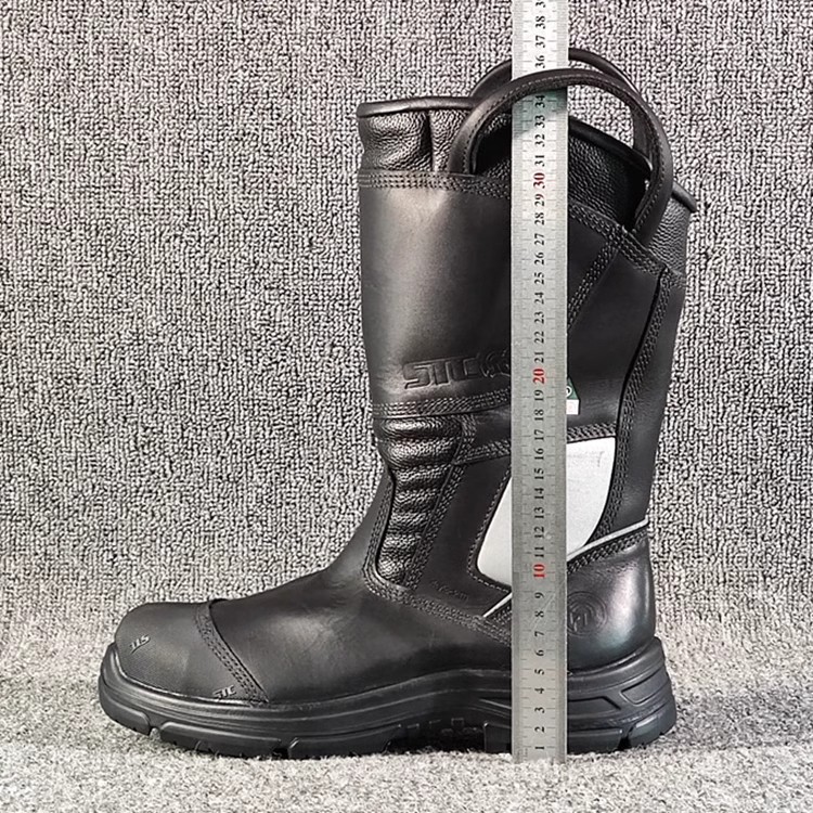 Foreign Trade B Product Full Leather Surface Straight Tube Anti-smashing Anti-stab Safety Labor Protection Boots Men's High-top Motor