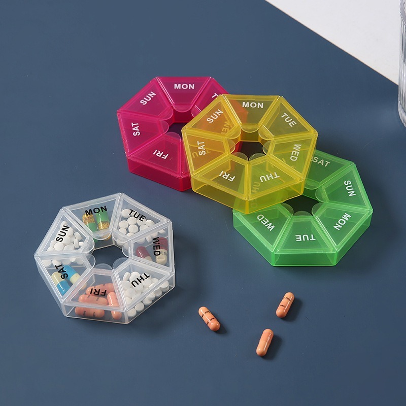 7 Days Pill Case Candy Vitamin Storage Box Travel Portable Mini Pill Dispenser Weekly Tablet Container Medicine Organizer Health Care