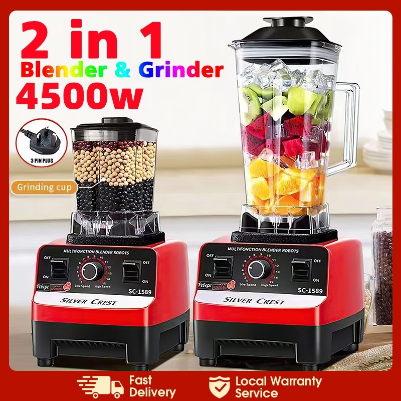 【MY Plug】3L 4500W Heavy Duty Blender Pengisar Household Mixer Juicer High Power Blender Machine Food Processor Ice Smoothie Bar Fruit 搅拌机