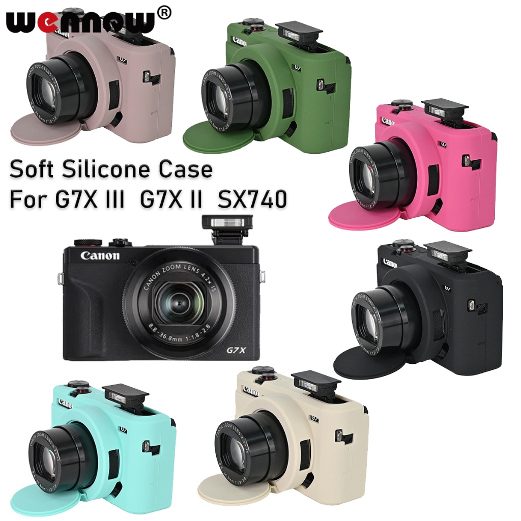 G7X3 G7X2 SX740 Silicone Armor Skin Case Camera Bag Body Cover Protective Casing for Canon Powershot G7X Mark III II SX740 SX740HS G7XIII G7XM3 G7XII G7XM2 Camera Accessories