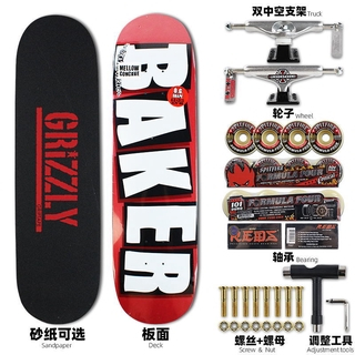 BAKER Whole SET SKATEBOARD 31 * 8 8.25 INCH PRO SKATEBOARD Professional SKATEBOARD Assembly SKATEBOARD Four-Wheel Stunt Street SKATEBOARD Adult Male Female Beginners All Plus Maple Double Rockerboard