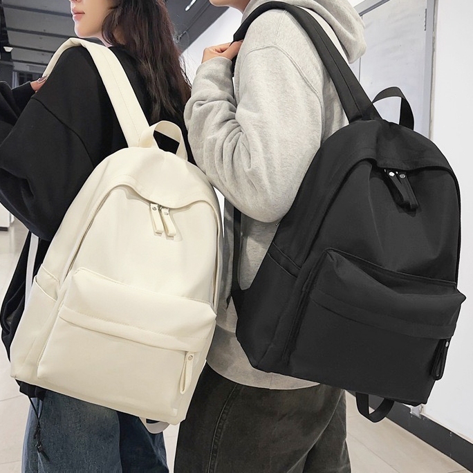 Backpack for Woman Korean New Solid Color Fashion Bagpack Waterproof College Student School Bags Simple Large-capacity Travel Waterproof Backpack