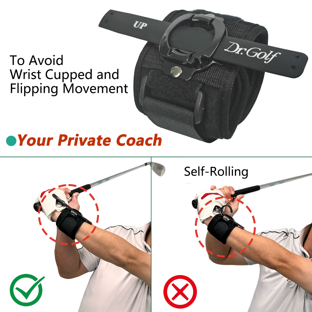 Dr.Golf Golf Chipping Wrist Cupped And Flipping Detect Strap Golf Chipping Training Wrist Strap Golf Training Aid Golf Gesture Correction Golf Accessories Golf Equipments