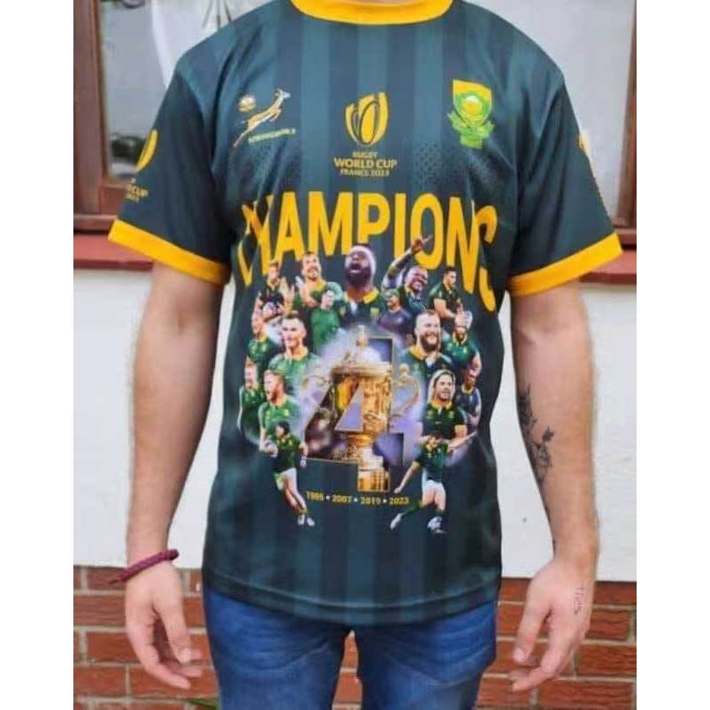 Ready Stock 2024 South African Champion Rugby Jersey Leisure Sports T-Shirt S-5XL