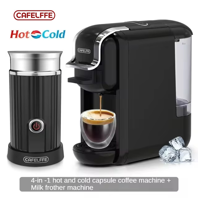 Cafelffe 4 IN 1 Coffee Machine 19Bar Espresso Machine Fit Dolce Gusto Milk & Nespresso capsule & coffee powder & ESE Pod