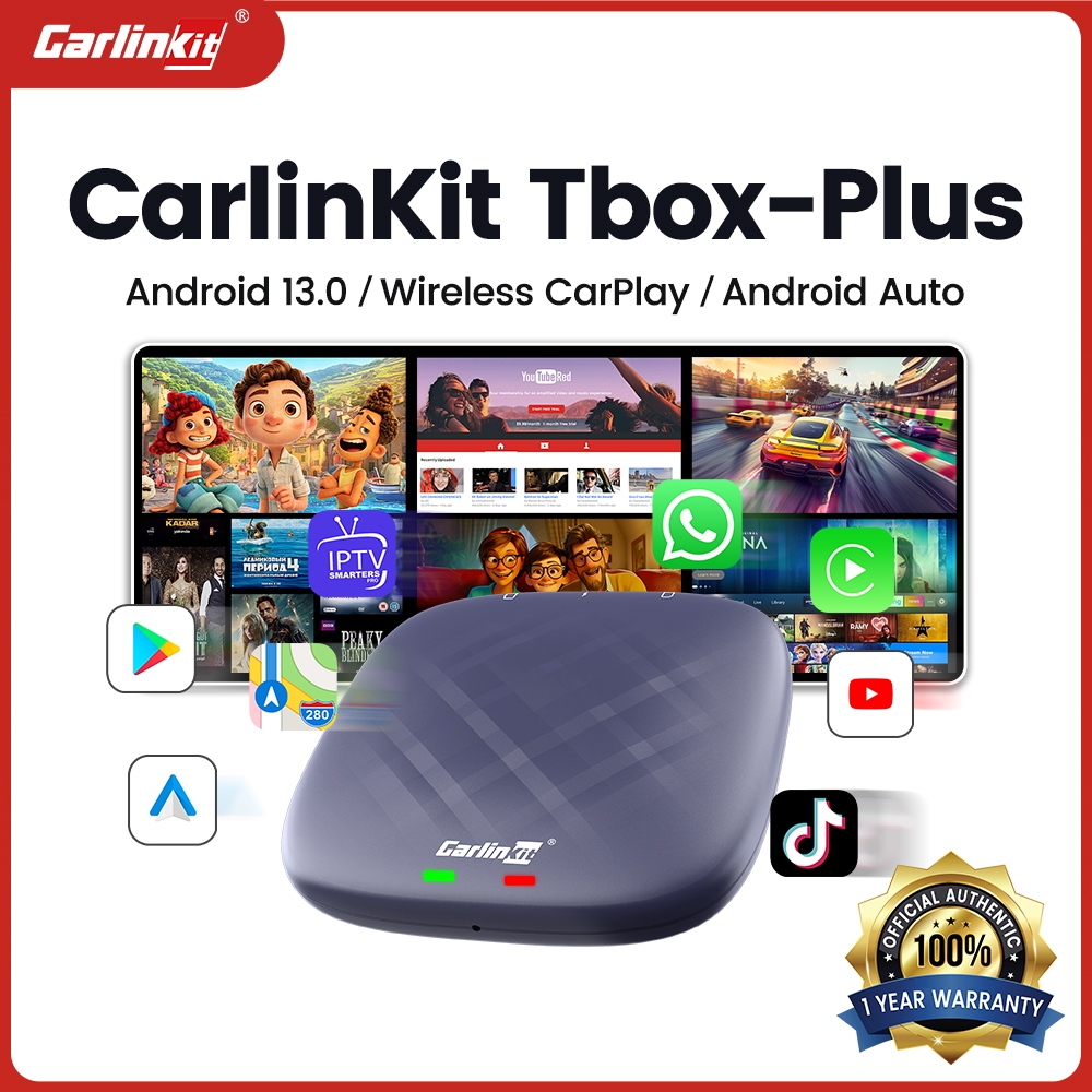 Carlinkit Ai Box Plus Android 13.0 Official Store 2 years Warranty Wireless CarPlay Android Auto Support Sim Card TF card Youtube Netflix Disney Car Video Box QCM6125 Chip