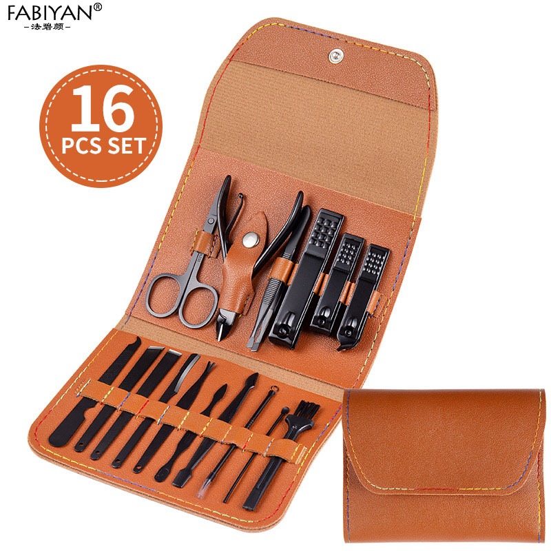 16/12pcs Nail Clippers Set Stainless Nail Clipper Ear Digging Tool Manicure Pedicure Set FABIYAN