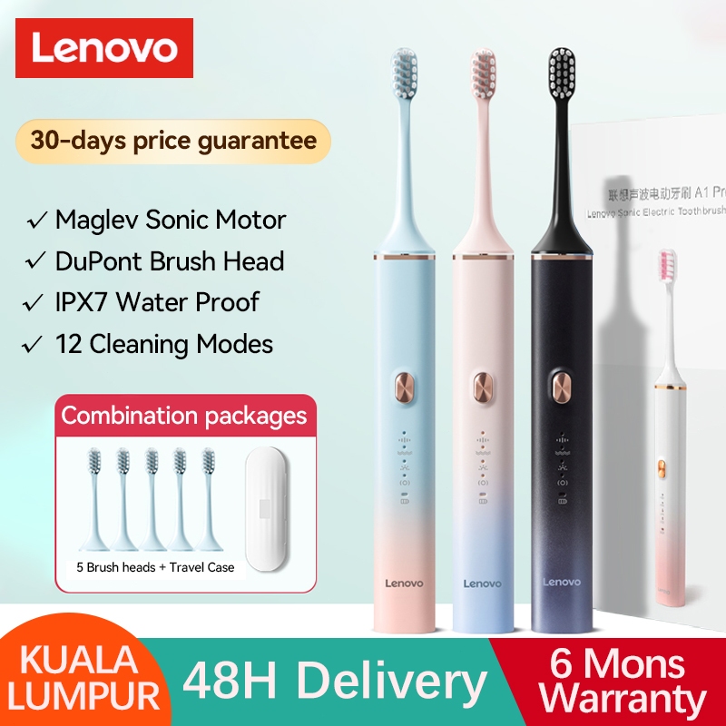 Lenovo A1 pro Sonic Electric Toothbrush Deep Cleaning Technology Cordless Smart Tooth Brush IPX7 Waterproof 12 Mode Timely Prompt Tech 電動牙刷