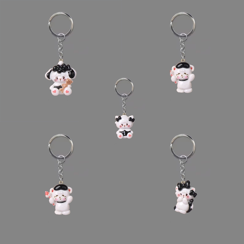 Cat Keychain Resin Material Accessories, Charm Keyring, Souvenirs, Cute Animal Keyrings.