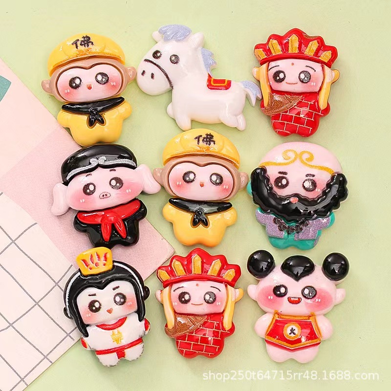 DIY Journey to the West Wukong Eight Rings Hair Clip Car Souvenir Decorative Material Resin Charm