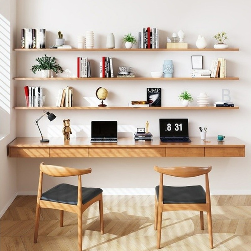 Pol  Solid Computer Wood Household  Pol Wall Table Bookshelf Combination Office Desk  poo