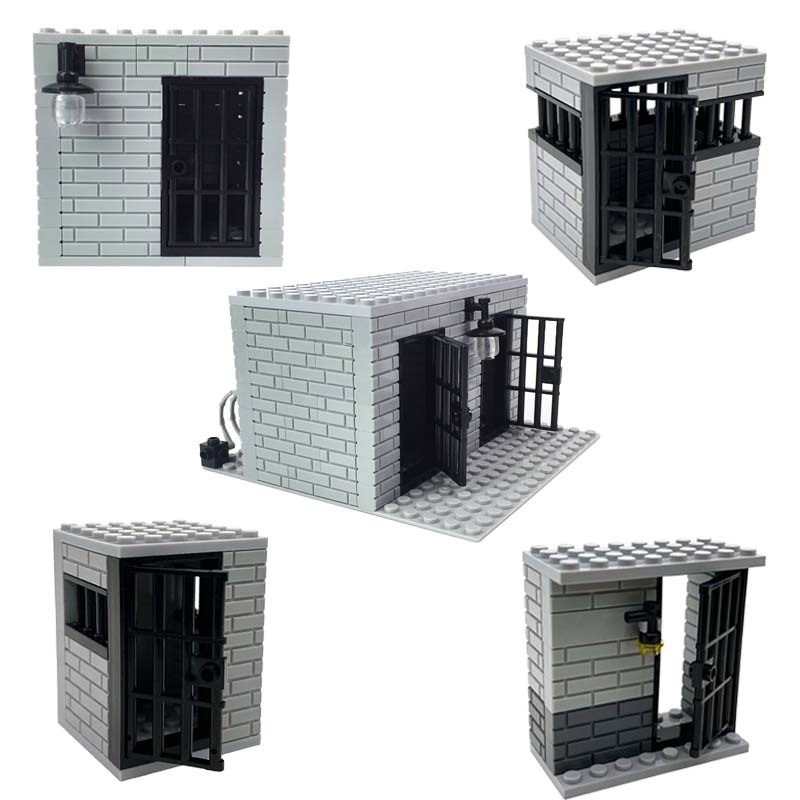 Military series MOC Prison Room House Building Blocks Guard Prisoner Accessories Bricks Children Toy DIY Gifts