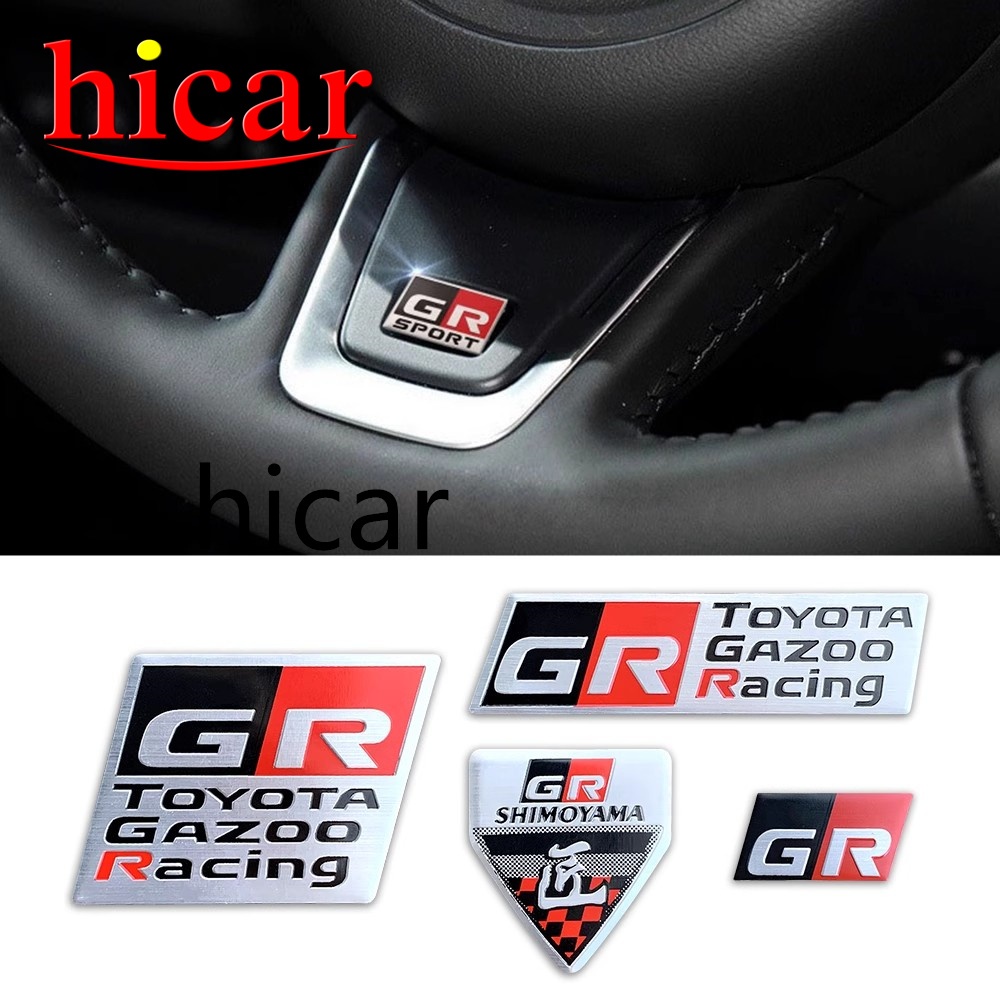 3D GR Sports GAZOO Aluminium Car Emblem Stickers Decor Rear Tail Car Body Decals For Toyota Levin Corolla Camry