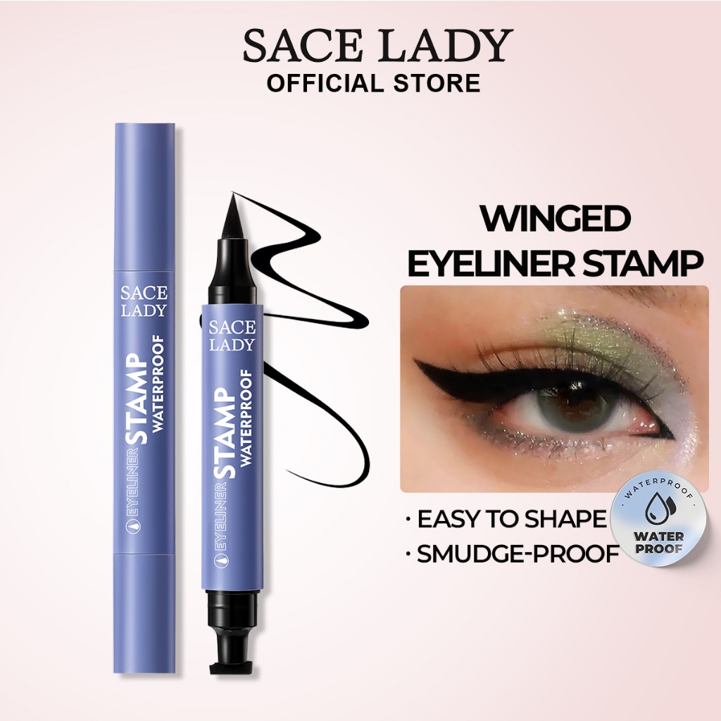 SACE LADY Winged Eyeliner Waterproof Smudge-proof Double Head Seal Stamp Liquid Eye Liner Pen