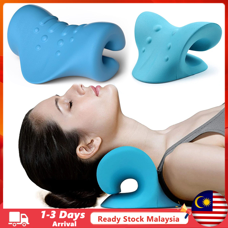 (?MY Stock?) Neck Shoulder Stretcher Relaxer Cervical Chiropractic Traction Device Massage Pillow for Cervical Spine Alignment Massage Tools