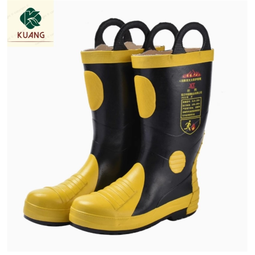 Fireman Steel Toe Flame Retardant, Heat Insulated, Waterproof, Rubber Boots Fire Fighting Equipment