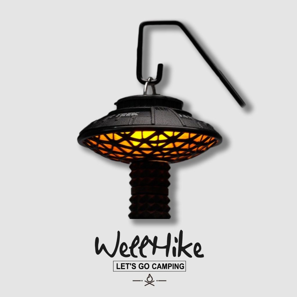 WellHike UFO Lampshade Camping Light Cover - Retro Atmosphere Lampshade for Goal Zero Light | Enhance Campsite Ambiance Penutup Lampu Perkhemahan Tudung Lampu UFO untuk Goal Zero Black Dog