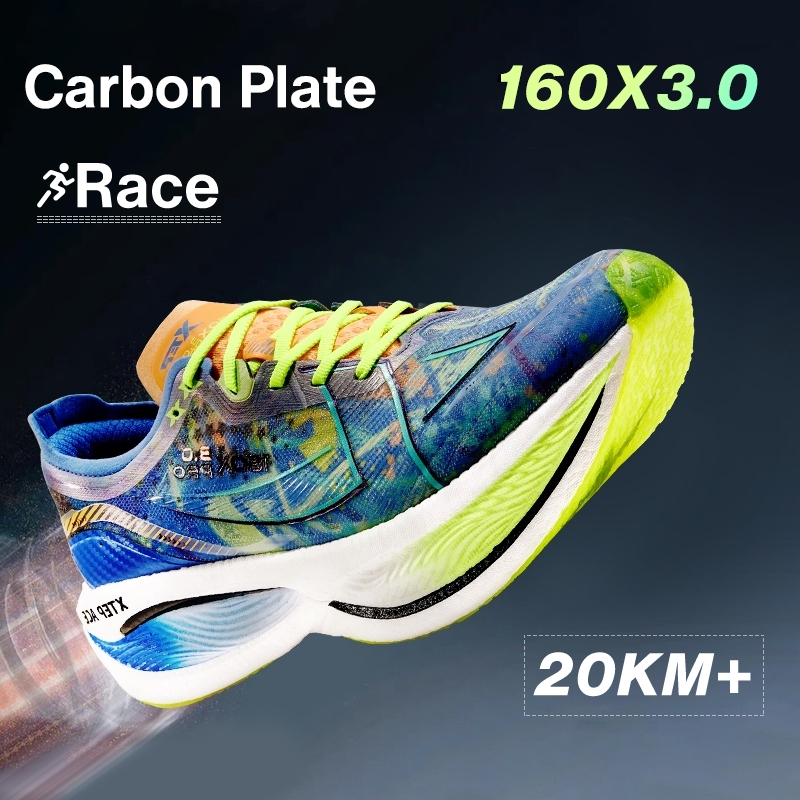 XTEP 160X 3.0 Men Racing Shoes Running Carbon Plate Professional Marathon PB Support Rebound Lightweight Wear-resistant