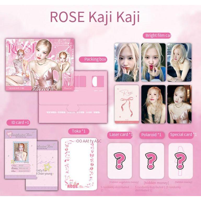 BP Kaji Card Collection JISOO JENNIE LISA ROSE Laser Hologram Transparent Lomo Cards Photocards Envelope Sleeves Secret Edition BP Kpop PostcardsFast Shipping YM
