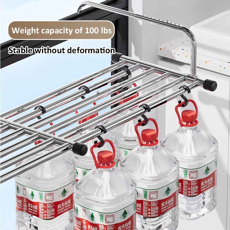 Stainless Steel Foldable Towel Hanger Extendable Balcony Clothes Hanger Indoor Outdoor Cloth Drying Rack 晾衣架