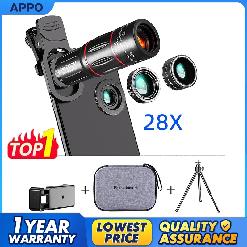 HD Phone Camera Lens Kit 28X Telephoto zoom Wide-angle Macro Fisheye Phone lens for Smartph