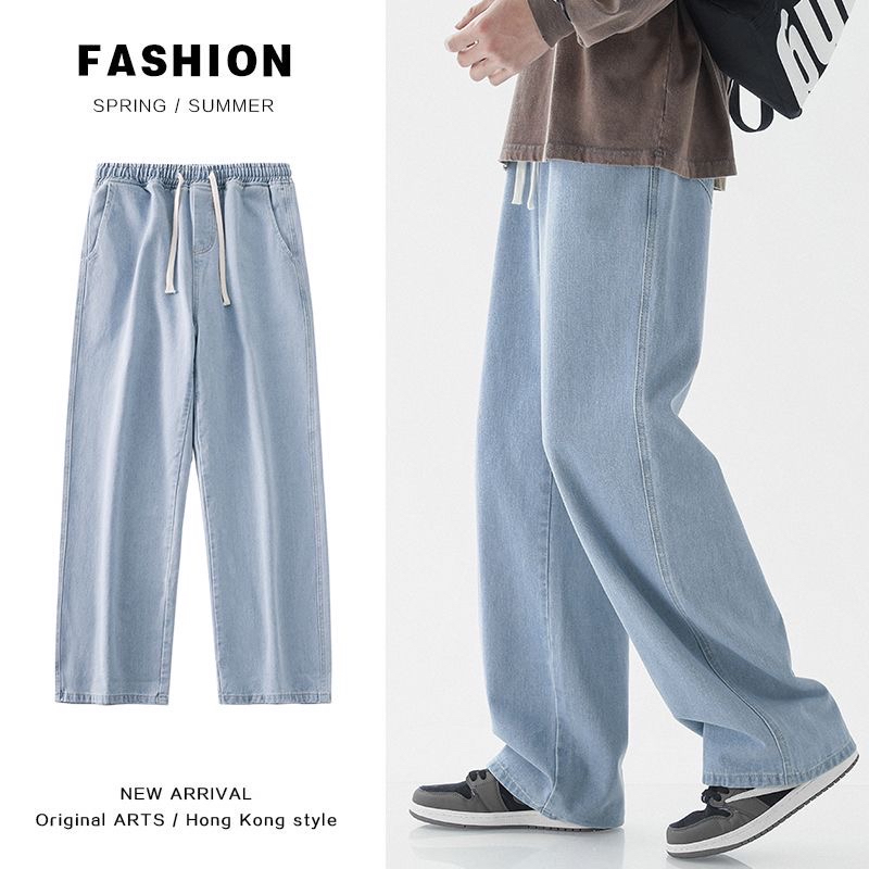 Long Pants Loose Jeans Hiphop Denim unisex seluar Jeans Lelaki perempuan Casual Straight Cut Jean Men Seluar Panjang