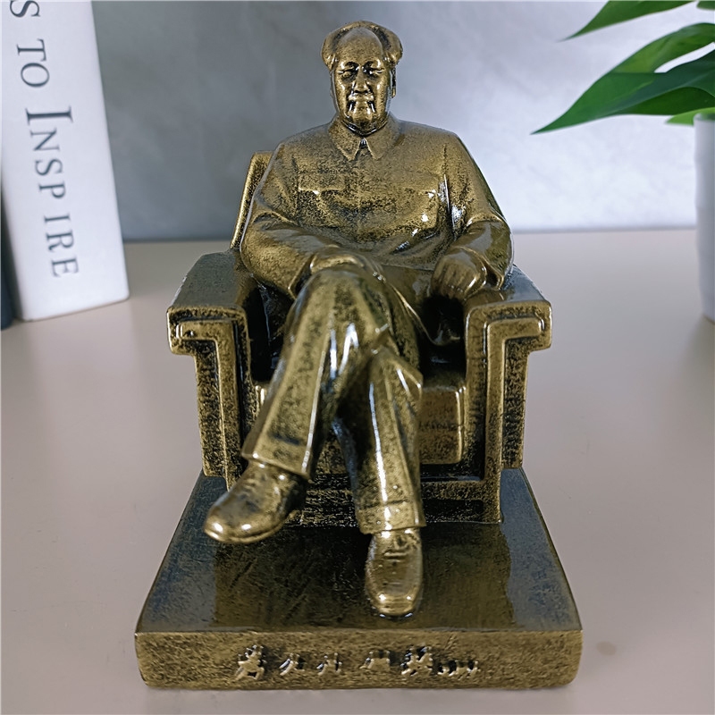 Great Chinese Leader Mao zedong Statue President Chairman Mao Sculpture Antique Bronze Home Decor Craft Desk Ornament