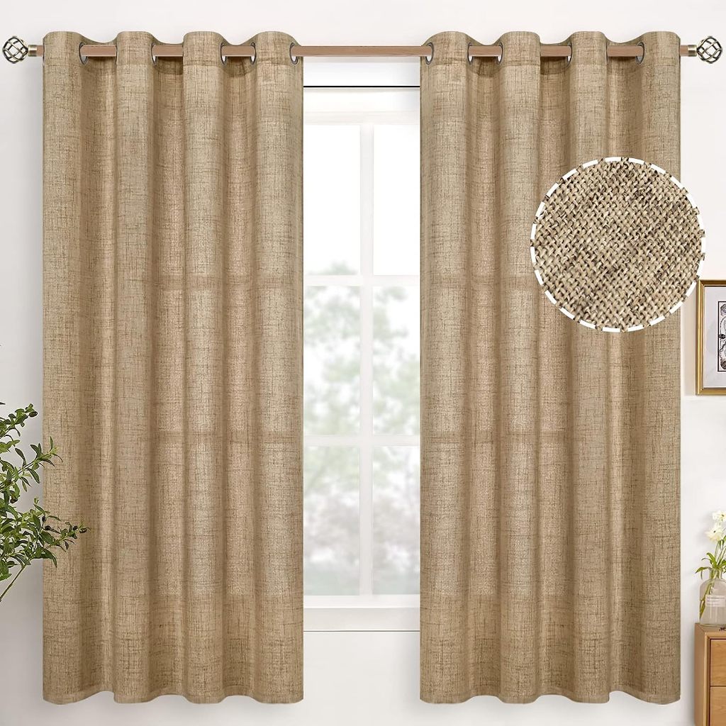 ?Next-Day Delivery? Cotton Linen Curtain for Sliding Door 3 panel Thick Sheer Day Langsir for Living Room Bedroom Pintu Window Panel Ready Stock