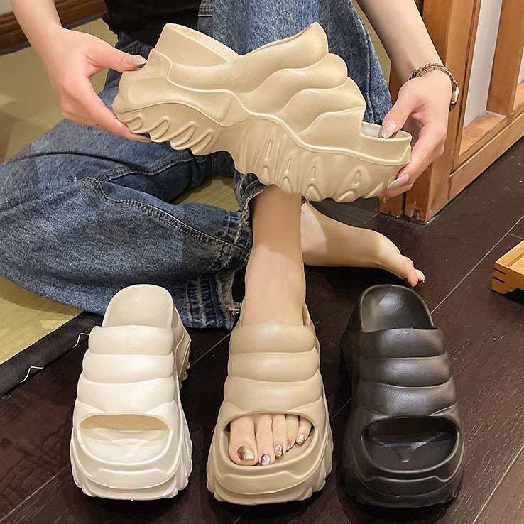 Slipper Non-Slip Height Increasing Slippers 9CM Thick Fashion Slippers selipar tinggi perempuan