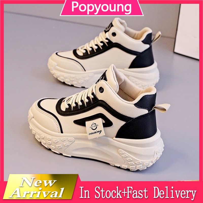 Running Shoes Women's High-Top Shoes Women's Trendy All-Match Daddy Shoes Fashionable Height-Increasing Sneakers Sports Casual Shoes