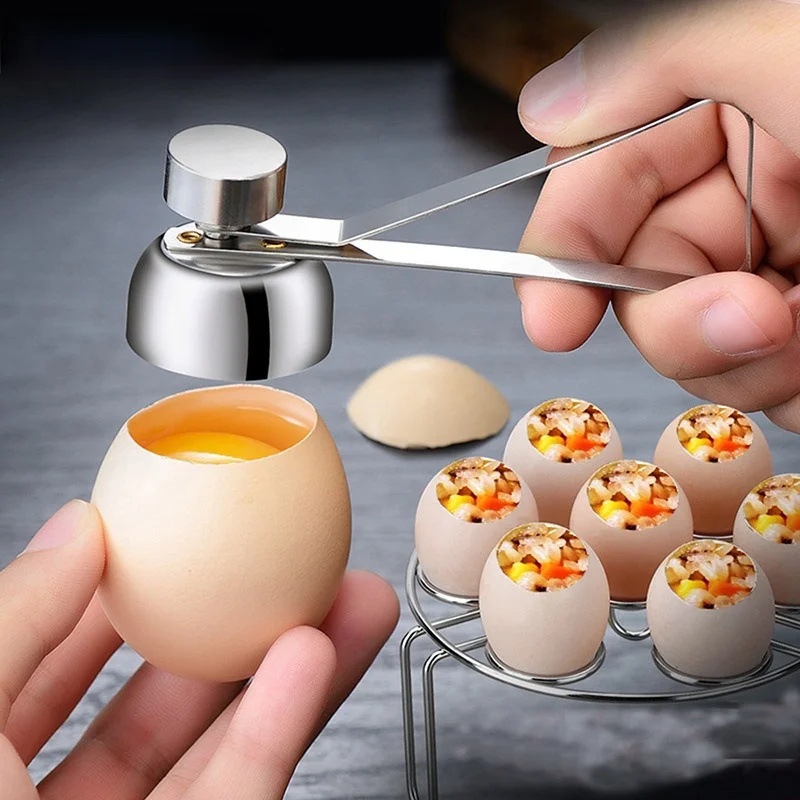 Egg Topper Cutter Rust-proof Eggshell Cutter Smooth Surface Labor-saving Practical Egg…