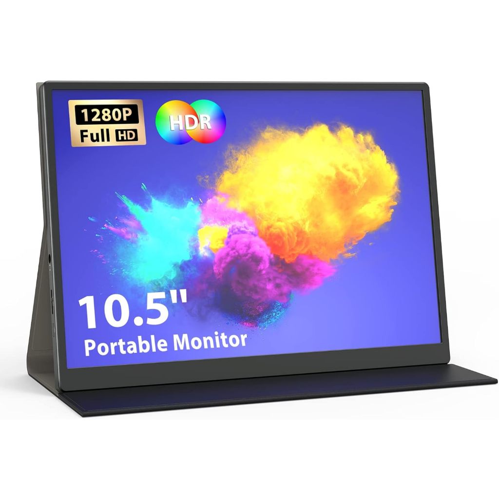 Miktver Portable Monitor, Small Monitor 10.5” USB C Monitor FHD 1920x1280 Travel Monitor External Second Monitor for Laptop 100% SRGB Tiny IPS Display HDMI Gaming Monitor