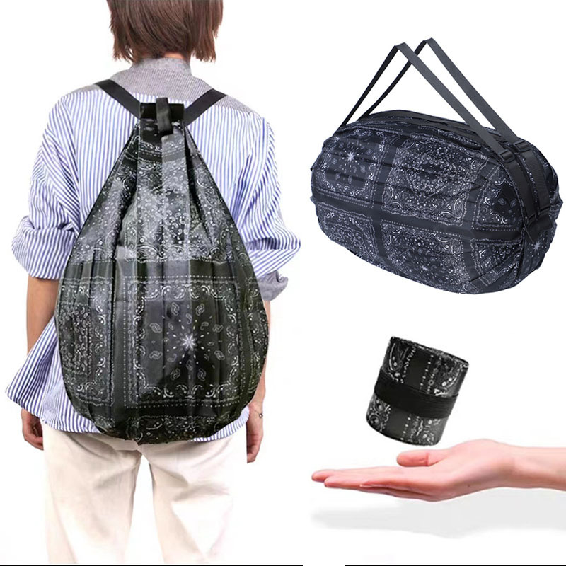 Upgraded Single Shoulder Bag/Backpack/Handbag Eco-friendly Foldable Shopping Bag Large Capacity Portable Storage Bag Travel Luggage Organizer Bag Duffel Bag