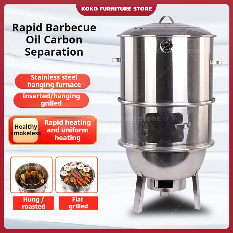 BBQ grill outdoor BBQ set BBQ set grill outdoor Pembakar bbq Barbecue hanging grill barbecue grill indoor outdoor kebab roast leg of lamb household charcoal barbecue grill wild