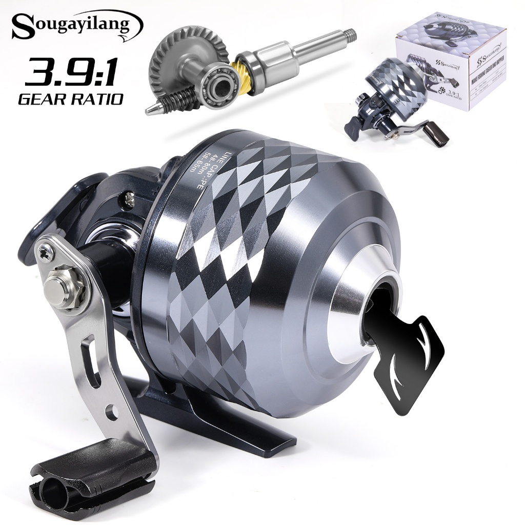 Sougayilang Right Hand left hand Fishing Reel Button Casting Design High Speed ​​Rotation 3.9:1 Gear Ratio, Max Drag 8kg