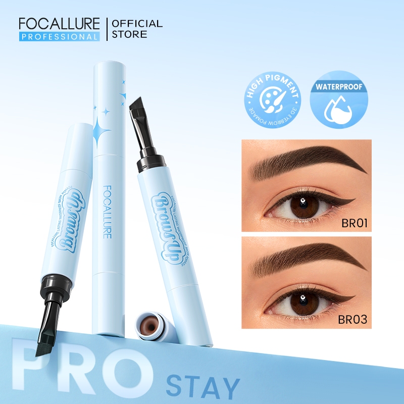 FOCALLURE Pro-stay No Smudge Eyebrow Pomade 2-In-1 Waterproof Sweat-proof Smooth Creamy High Pigment