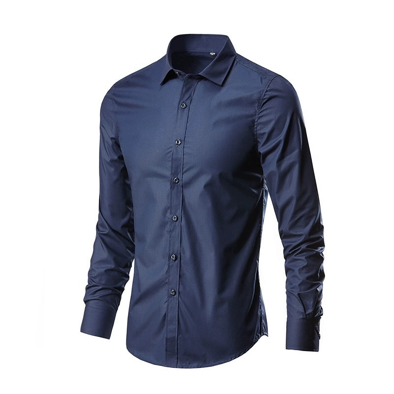 FRIYU 2025 Solid color casual business dress long sleeved shirt, versatile for men, server shirt, work clothes, trendy clothing, versatile style