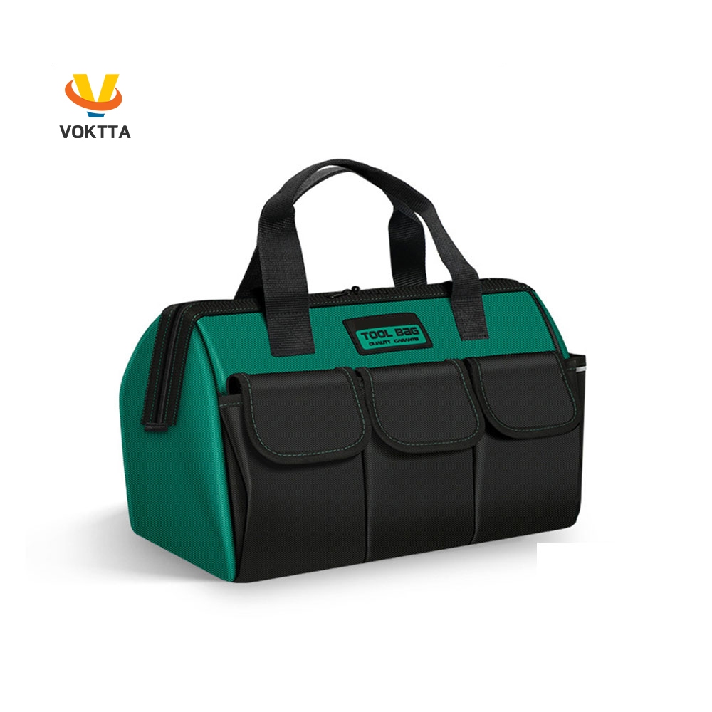 VOKTTA Electrician Tool Bag with Reflective Strip Oxford Cloth Wear-resistant Multi-Pocket Waterproof Storage Hand bag