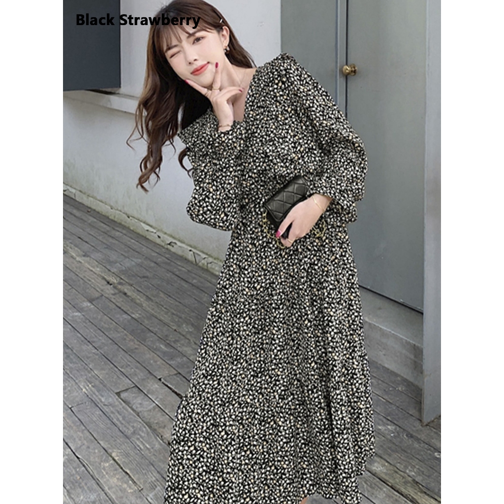 Floral Long Sleeve Fashion Ladies Dress