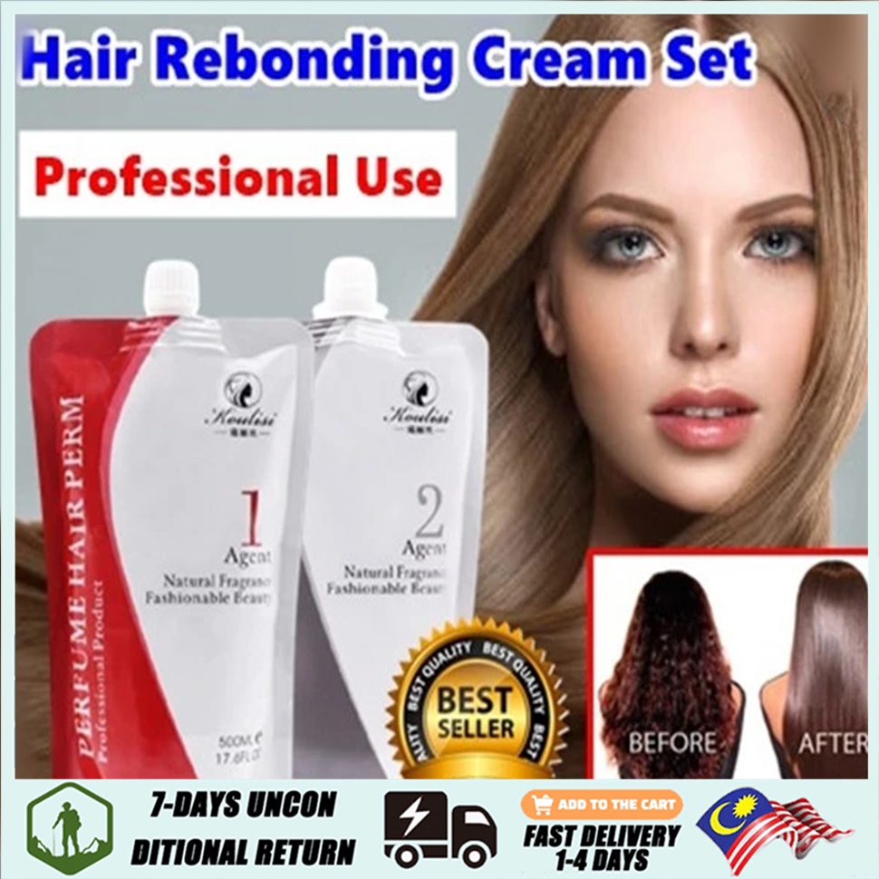 Straight hair comb set Hair Rebonding Cream Ubat Krim Lurus Rambut Straightener Salon Set Rebonding Neutralizer 500ml Koulisi