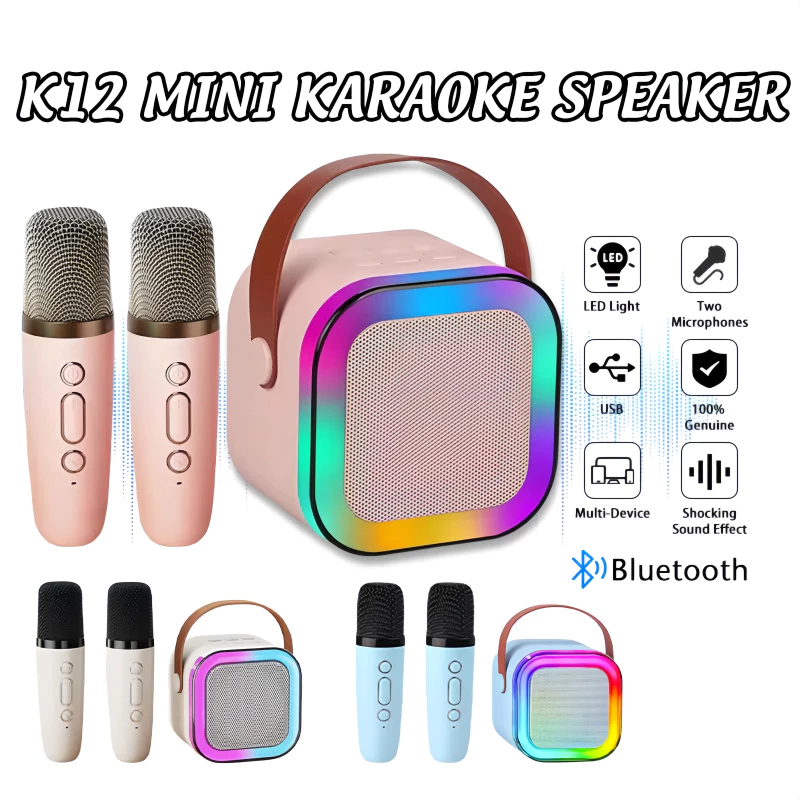 K12 Wireless Karaoke Speaker Wireless Portable Mini Speaker Speaker Karaoke Mini Speaker Set Karaoke Bluetooth Microphone Phone Speaker Birthday