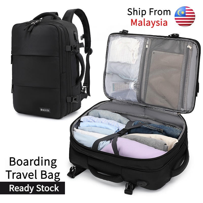 MY available 40L Travel bagpack Expandable waterproof Carry on backpack Laptop 15.6 inch 旅行包背包 大容量beg galas travel