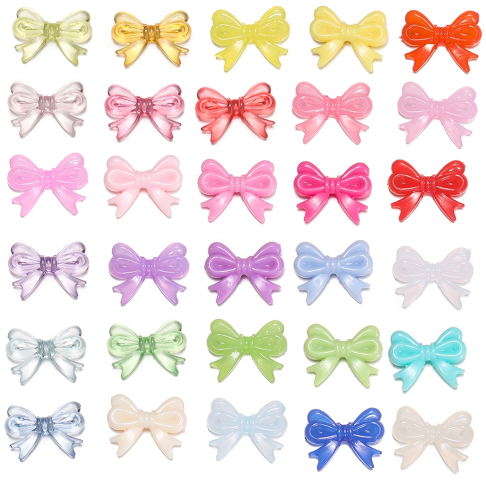 20pcs Acrylic Bow Beads, Cute Bow-tie Spacer Beads for DIY Bracelet Necklace Jewelry Making
