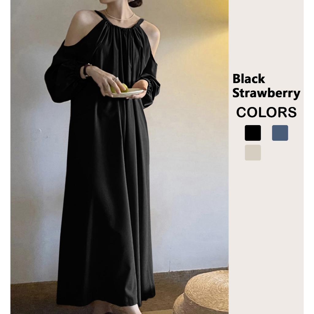 Fashion Solid Color Long Sleeve Ladies Dress