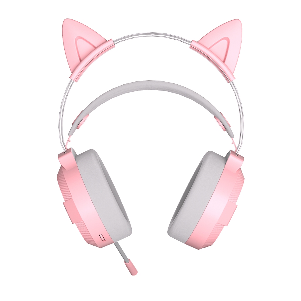 Royal Kludge RK computer cute led rgb wired gamer cat ear gaming headset with microphone headphones