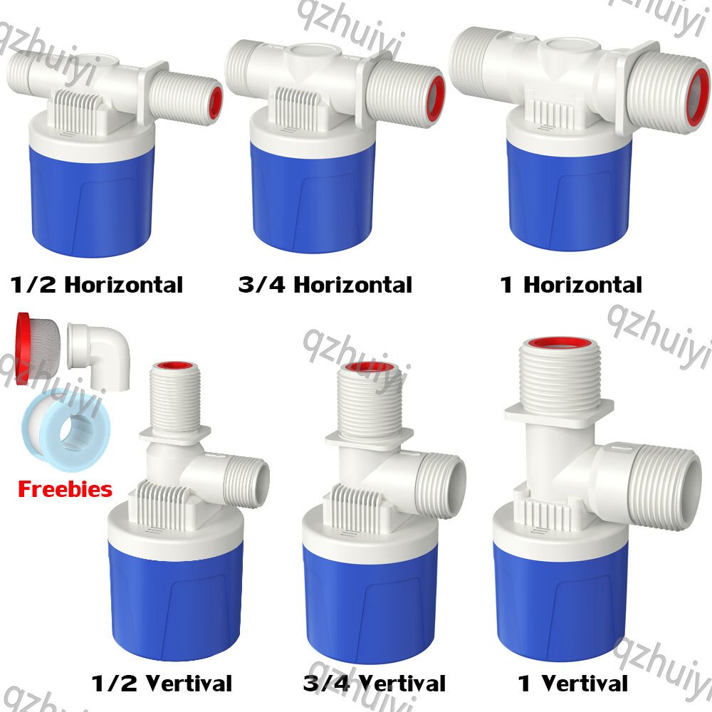 Float valve 1/2" 3/4" and 1" blue, automatic water level control valve, solar powered cistern toilet