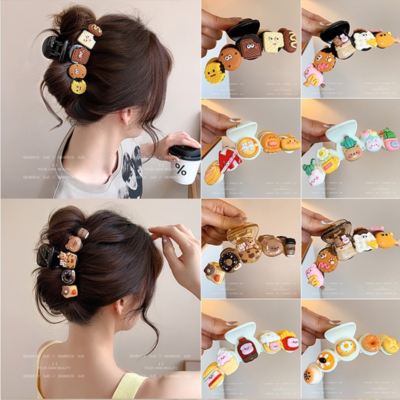 Cute hairpins, cartoon biscuits, large crab claw hairpins, ladies' fashion hairpins
