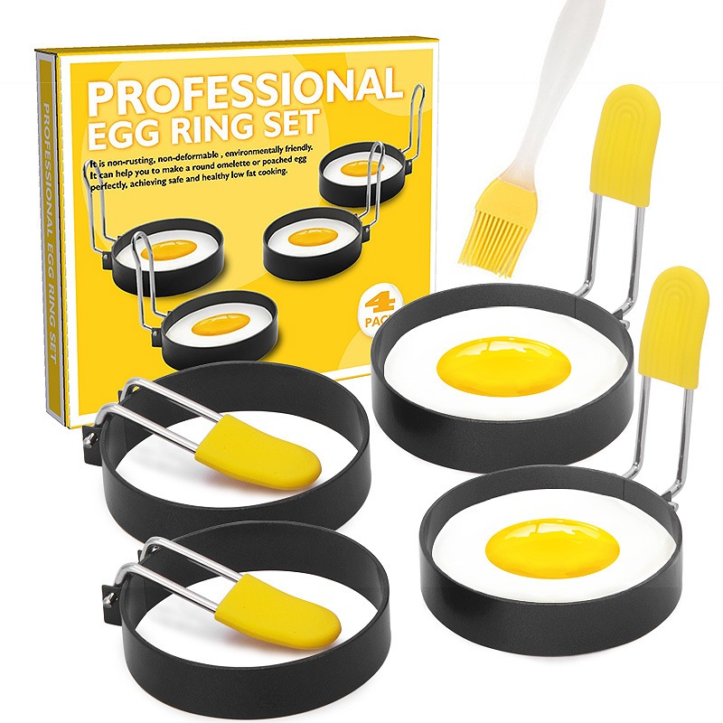 2 Pack/4 Pack Egg Ring 2.9 inch, Egg Rings for Frying Eggs and Egg McMuffins, Egg Mold for Breakfast Sandwiches, Egg Rings for Griddle, Egg Circle Mold, Round Egg Shaper Mold