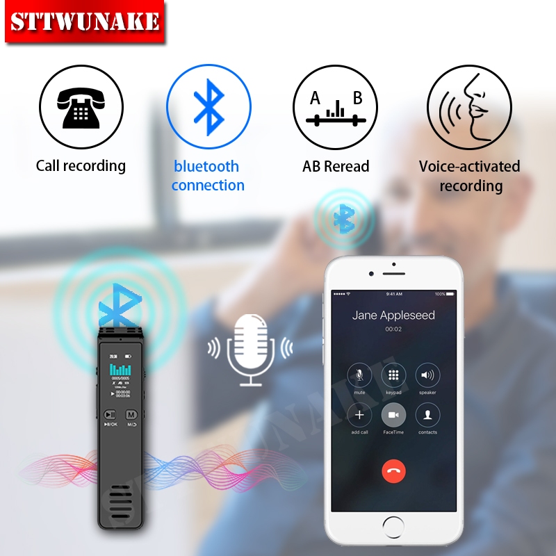 Secure Encryption Professional Color Screen Voice Activated Recorder Digital Audio Sound Recording Device Dictaphone STTWUNAKE